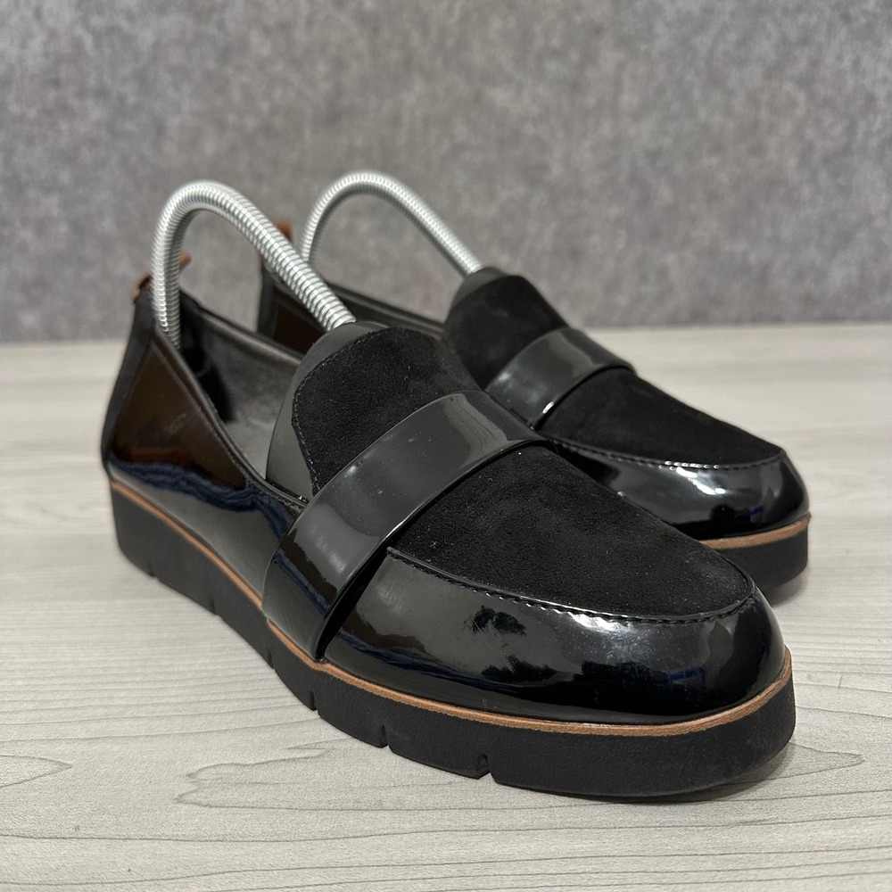 Dr. Scholl's Webster Loafers Womens Sz 8.5 Patent Microfiber Platform Slip On